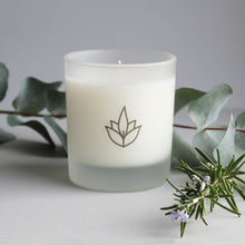 Load image into Gallery viewer, Urban Garden Scents essential oil and soy wax glass candle. Evergreen - with stimulating and refreshing Eucalyptus.