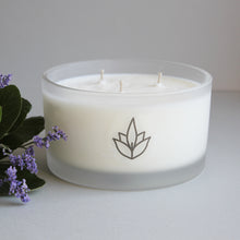 Load image into Gallery viewer, Urban Garden Scents essential oil and soy wax bowl candle. Lavender &amp; Mint - this scent is restoring and stimulating yet soothing at the same time.